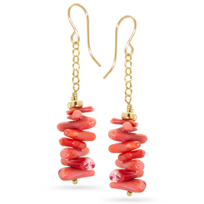 Elisa Ilana Impressionist Collection Coral Stick Earrings Earrings
