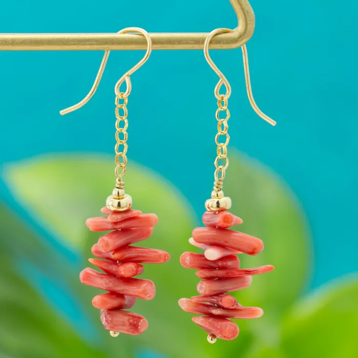 Elisa Ilana Impressionist Collection Coral Stick Earrings Earrings Elisa Ilana Impressionist Collection Coral Stick Earrings Earrings