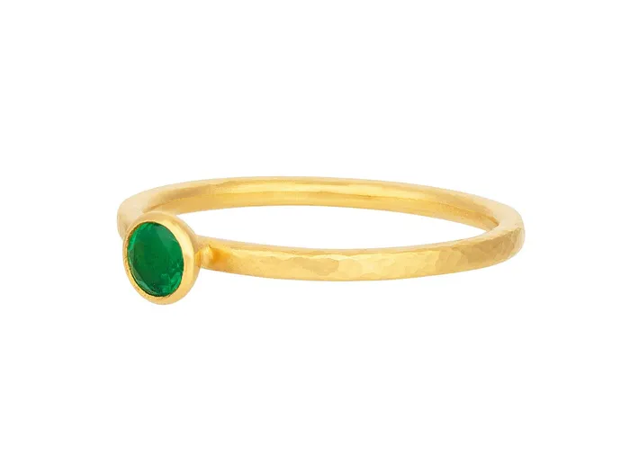 GURHAN Prism Gold Emerald Stacking Ring 4mm Round GG GOLD OOAK Rings