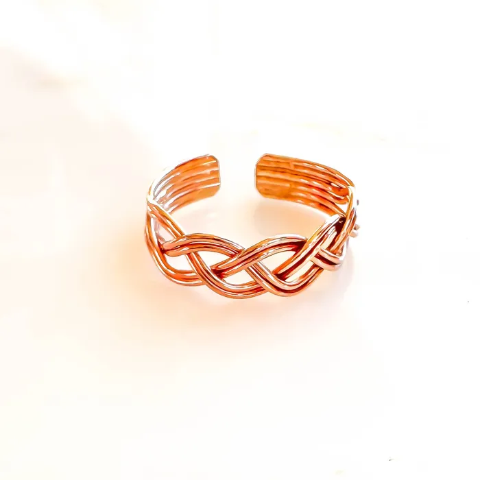 Hoops By Hand Rings Braided Toe Ring 14K Rose Gold Filled