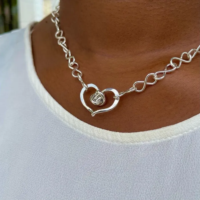 Infinity Heart Necklace Crucian Gold Necklaces