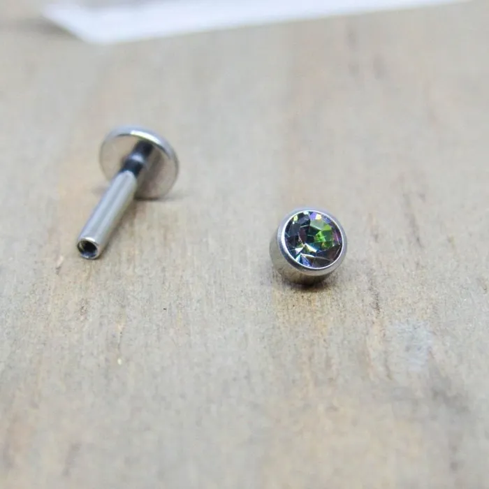 Mystic topaz labret stud earring 14g titanium conch piercing jewelry barbell SirenBodyJewelry Earrings