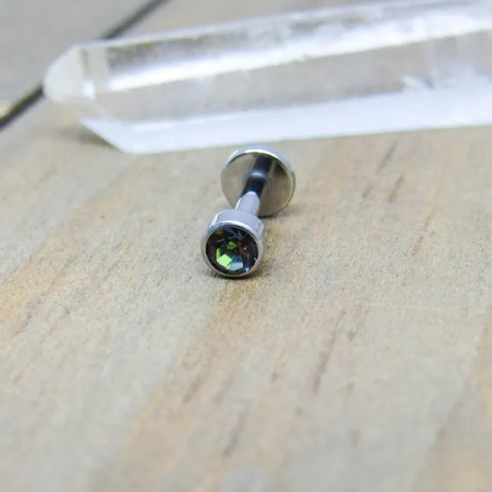 Mystic topaz labret stud earring 14g titanium conch piercing jewelry barbell SirenBodyJewelry Earrings