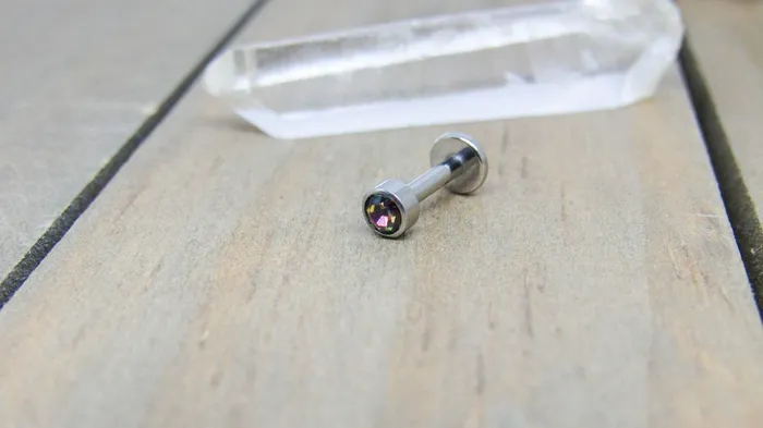 Mystic topaz labret stud earring 14g titanium conch piercing jewelry barbell SirenBodyJewelry Earrings