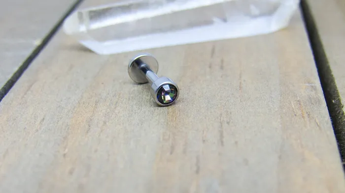 Mystic topaz labret stud earring 14g titanium conch piercing jewelry barbell SirenBodyJewelry Earrings