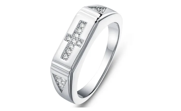 New Couple Fashion Platinum Plated 925 CZ Stone Wedding Ring sparklingselections Rings New Couple Fashion Platinum Plated 925 CZ Stone Wedding Ring sparklingselections Rings