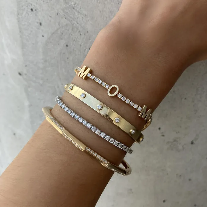 PreStyled Sets Alev Collection Geometric Pave and Gold Bangle