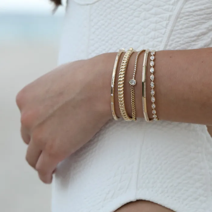 PreStyled Sets Alev Collection Geometric Pave and Gold Bangle