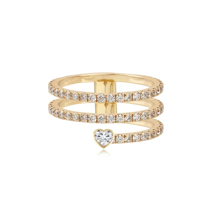 Rings Alev Jewelry Bezel Solitaire Triple Pave Diamond Swirl Ring
