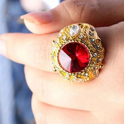 Rings Big Resin Crown Alloy Ring sparklingselections