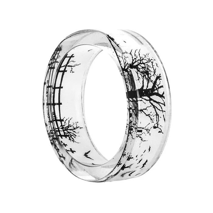 Rings sparklingselections Flower Black And White View Bird Tree HandDried Flower Ring Rings sparklingselections Flower Black And White View Bird Tree HandDried Flower Ring