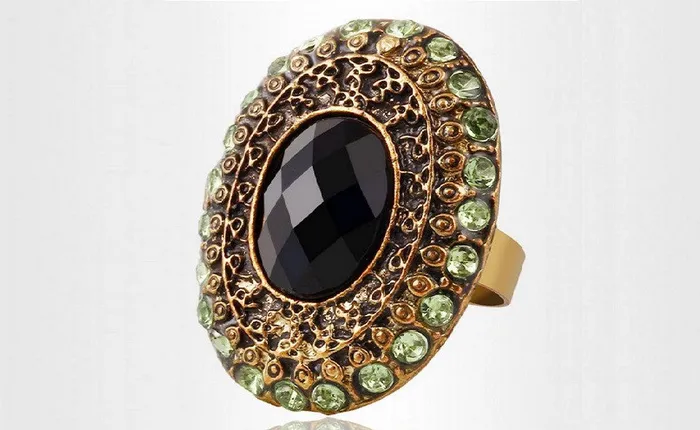 Rings sparklingselections New Acrylic Vintage Big Black Stone Oval Ring Adjustable Rings sparklingselections New Acrylic Vintage Big Black Stone Oval Ring Adjustable