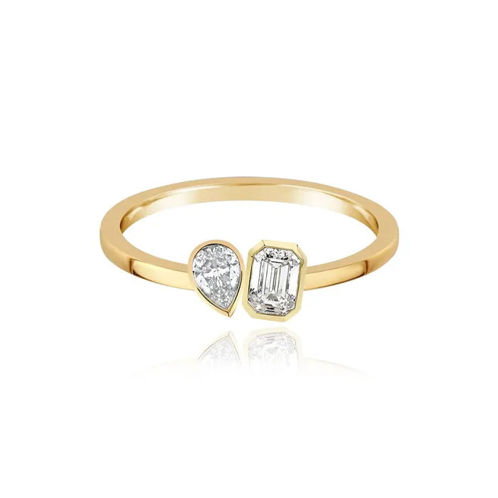 Rings TwoDiamonds Gold Ring Alev Jewelry