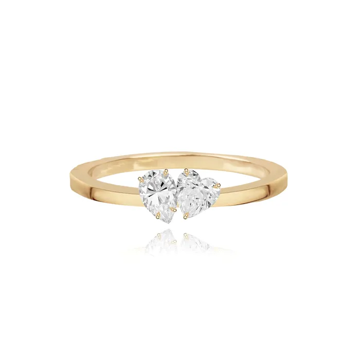 Rings TwoDiamonds Gold Ring Alev Jewelry