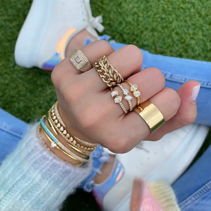 Rings TwoDiamonds Gold Ring Alev Jewelry