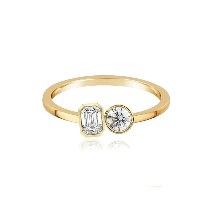 Rings TwoDiamonds Gold Ring Alev Jewelry