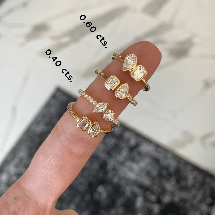 Rings TwoDiamonds Gold Ring Alev Jewelry