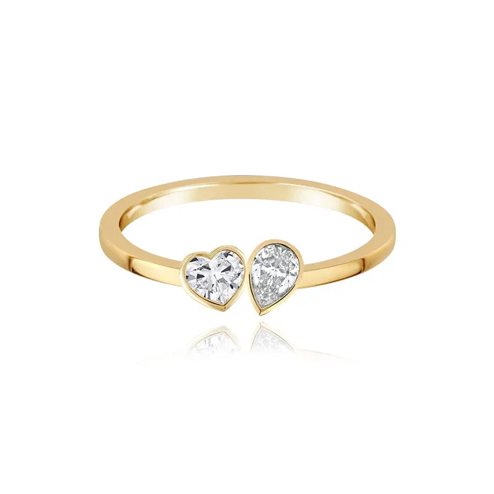 Rings TwoDiamonds Gold Ring Alev Jewelry