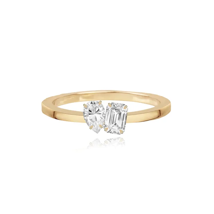 Rings TwoDiamonds Gold Ring Alev Jewelry