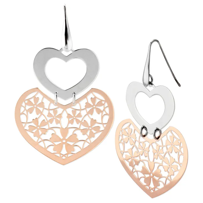 Rose Gold Heart Earrings343610 Elisa Ilana Earrings