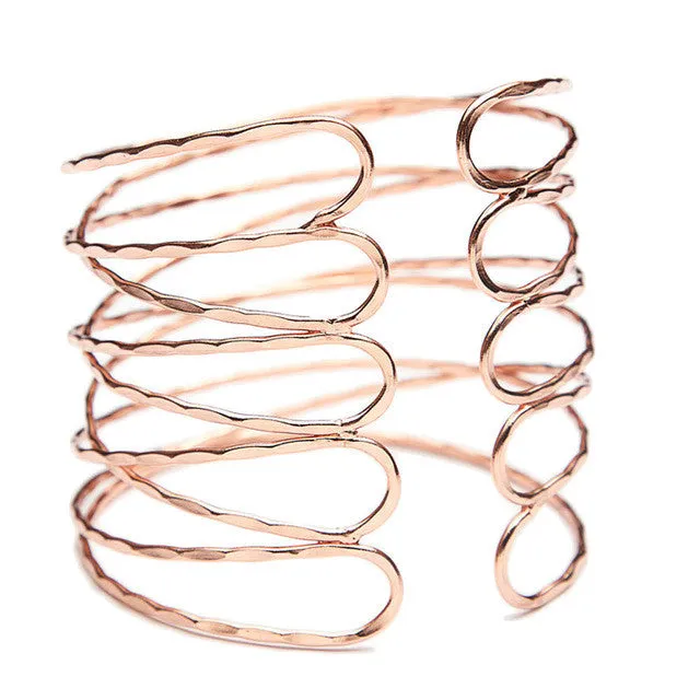 sparklingselections Bracelets Punk Gold Arm Cuff Bangle Bracelet For Women