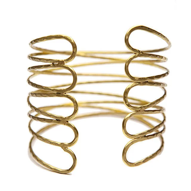 sparklingselections Bracelets Punk Gold Arm Cuff Bangle Bracelet For Women