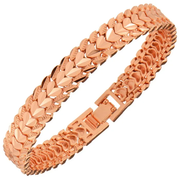 sparklingselections Earrings Lovers Rose Gold Color Carving Wristband