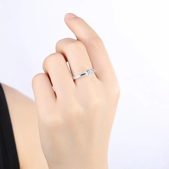 sparklingselections Rings Sterling Silver Ring CZ Rings for Women sparklingselections Rings Sterling Silver Ring CZ Rings for Women
