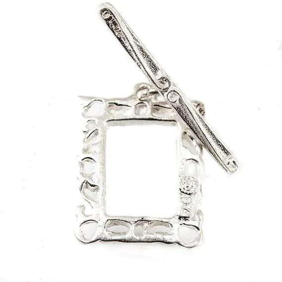 Beadsofcambaycom Rings 18x14mm Sterling Silver Filigree Frame Toggle Finding 1 per