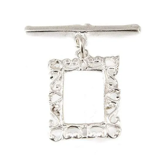 Beadsofcambaycom Rings 18x14mm Sterling Silver Filigree Frame Toggle Finding 1 per Beadsofcambaycom Rings 18x14mm Sterling Silver Filigree Frame Toggle Finding 1 per