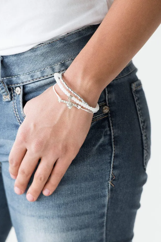Bracelets Paparazzi Accessories Reckless Romance White Urban Bracelet Jewelry By Bretta