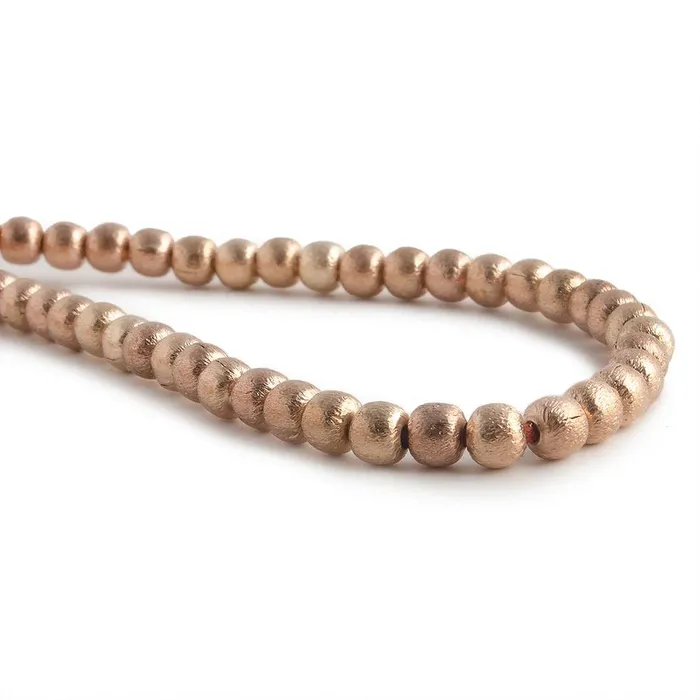 Earrings Beadsofcambaycom 4mm Rose Gold plated Copper Brushed Round Bead 8 inch 52 pcs Earrings Beadsofcambaycom 4mm Rose Gold plated Copper Brushed Round Bead 8 inch 52 pcs