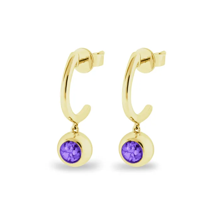 Earrings EverWith EverWith Ladies Rondure Crescent Memorial Ashes Earrings
