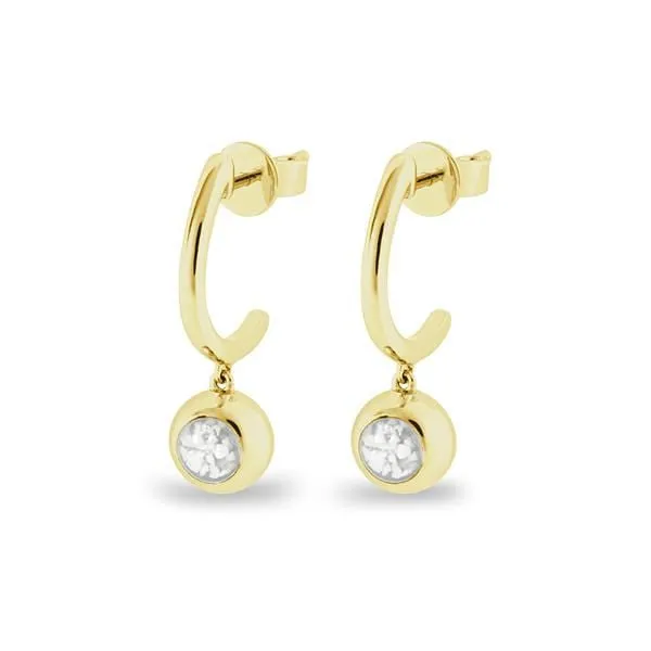 Earrings EverWith EverWith Ladies Rondure Crescent Memorial Ashes Earrings