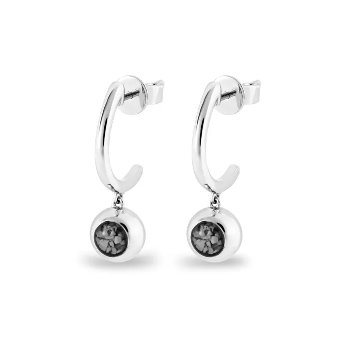 Earrings EverWith EverWith Ladies Rondure Crescent Memorial Ashes Earrings