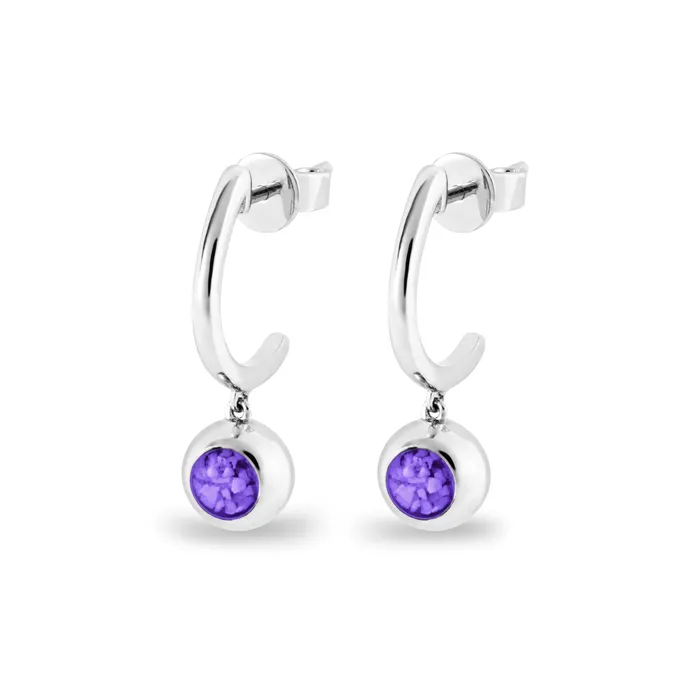Earrings EverWith EverWith Ladies Rondure Crescent Memorial Ashes Earrings