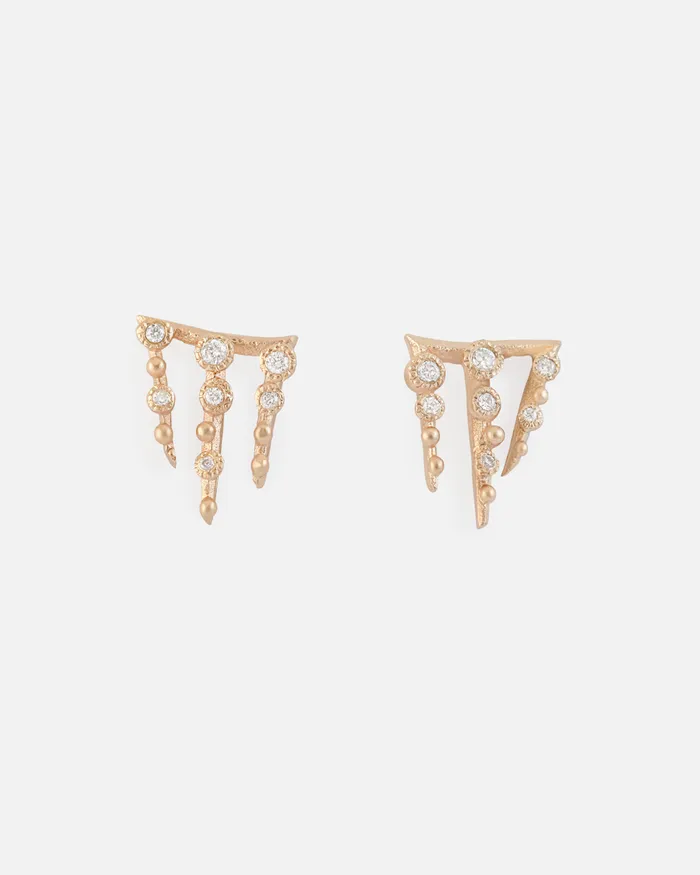 Earrings Melee 67 White Diamond Earrings Hiroyo