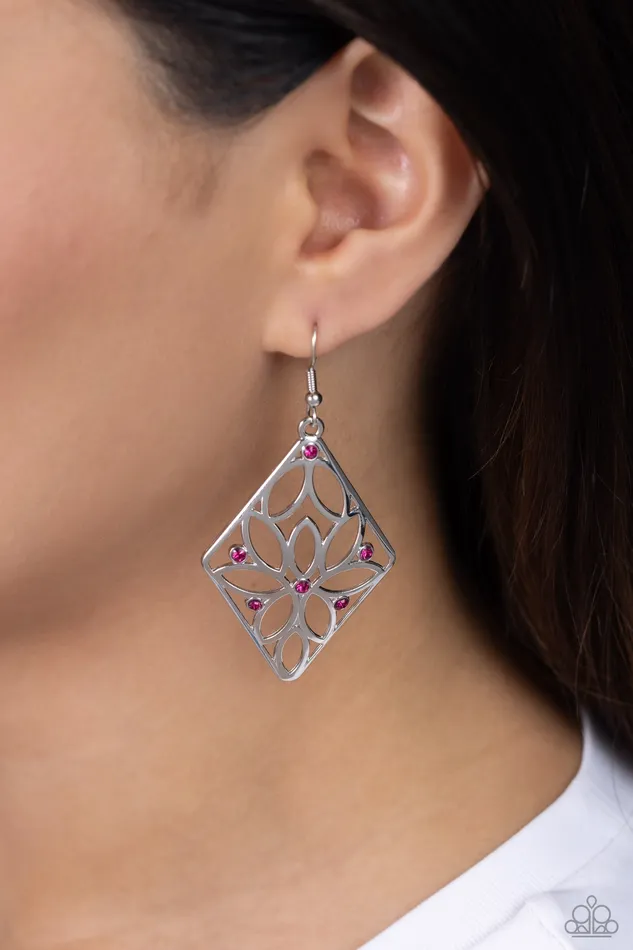 Earrings Paparazzi Accessories Pumped Up Posies Pink Earrings Jewelry by Bretta