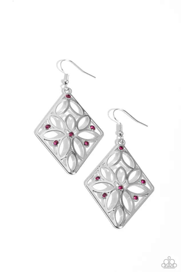 Earrings Paparazzi Accessories Pumped Up Posies Pink Earrings Jewelry by Bretta