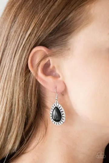 Earrings Paparazzi Accessories Sahara Serenity Black Earrings Jewelry by Bretta