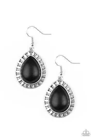 Earrings Paparazzi Accessories Sahara Serenity Black Earrings Jewelry by Bretta