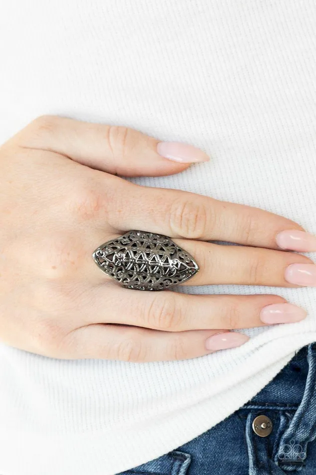 FRILL Ride Black Ring Jewelry by Bretta Paparazzi Accessories Rings