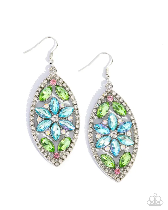 Gallant Garden Blue Earrings Jewelry by Bretta Paparazzi Accessories Earrings