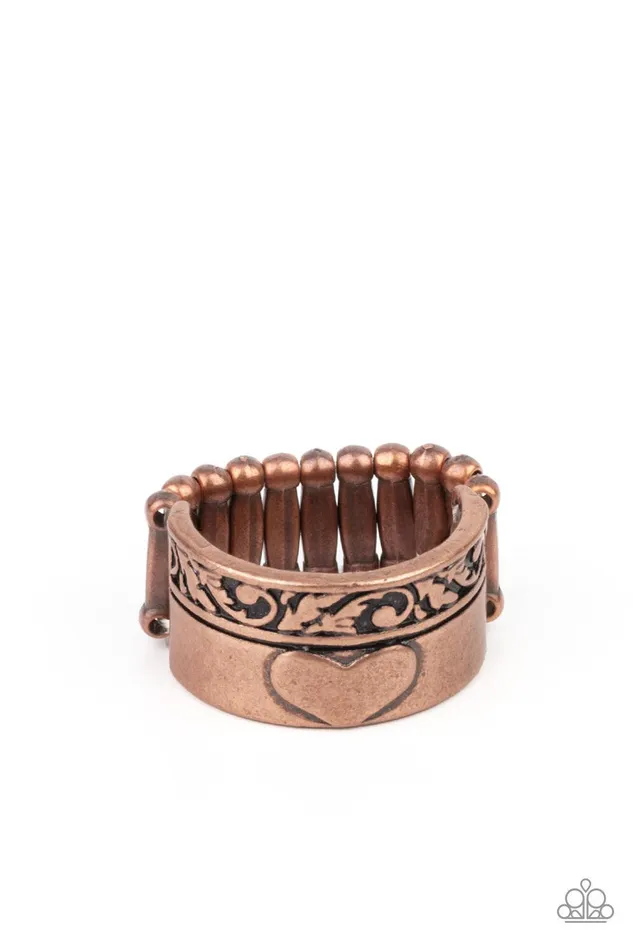 Garden Romance Copper Ring Jewelry by Bretta Paparazzi Accessories Rings