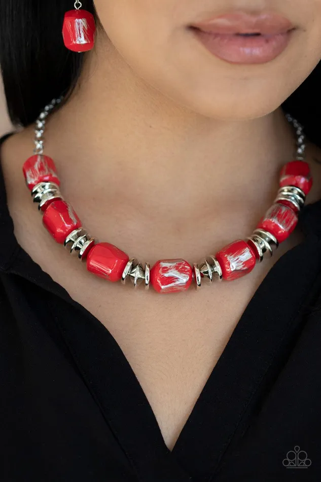 Girl Grit Red Necklace Jewelry by Bretta Paparazzi Accessories Necklaces
