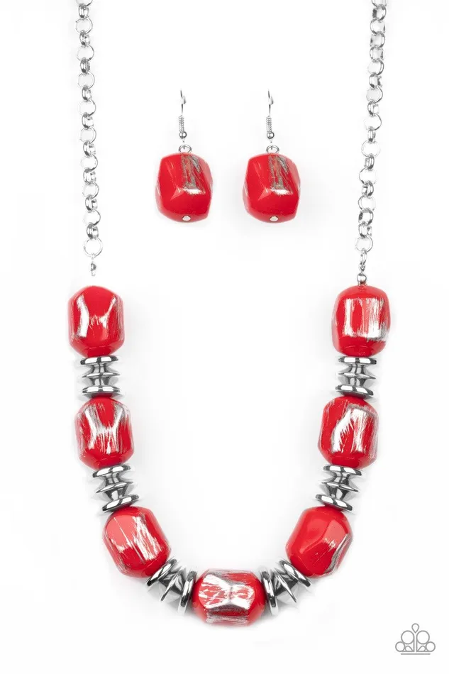 Girl Grit Red Necklace Jewelry by Bretta Paparazzi Accessories Necklaces