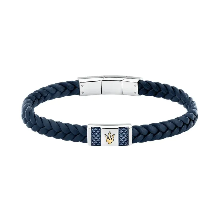 Maserati Bracelets Maserati Mens Bracelet Recycled Leather Stainless Steel and Recycled Leather 191cm