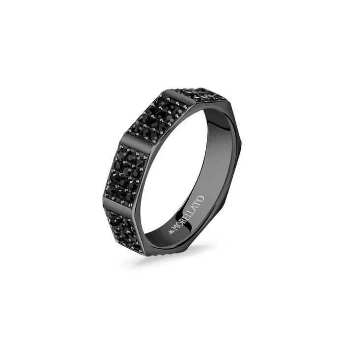 Mens ring Morellato Motown made of steel with black coating and crystals Morellato Rings Mens ring Morellato Motown made of steel with black coating and crystals Morellato Rings