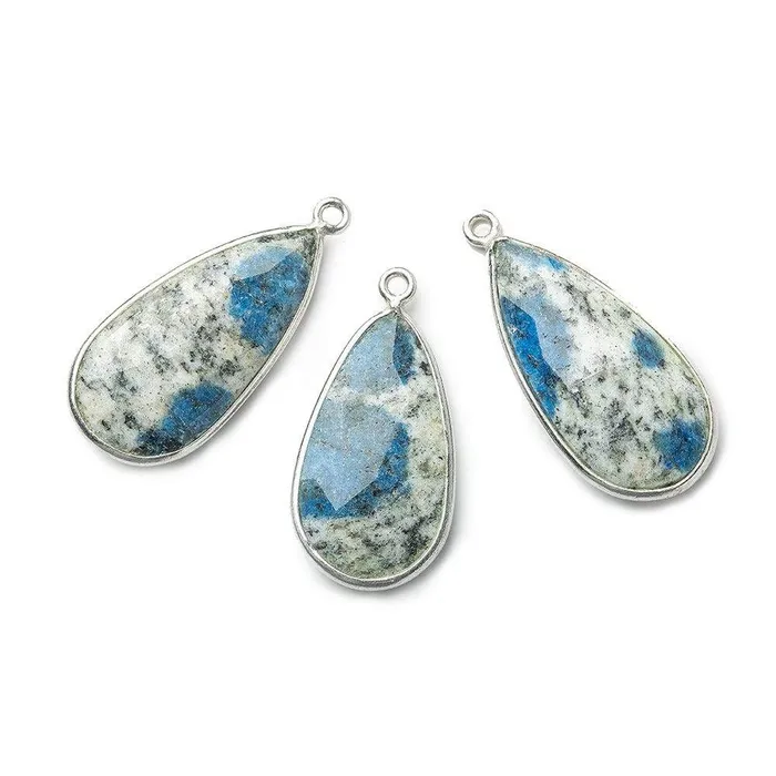 Necklaces 27x13mm 925 Silver Bezel K2 Granite Azurite faceted Pear Pendant 1 piece Beadsofcambaycom Necklaces 27x13mm 925 Silver Bezel K2 Granite Azurite faceted Pear Pendant 1 piece Beadsofcambaycom