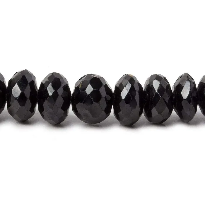 Necklaces Beadsofcambaycom 758mm Black Spinel faceted rondelle Necklace with 14kt Gold Clasp 16 inch AA Necklaces Beadsofcambaycom 758mm Black Spinel faceted rondelle Necklace with 14kt Gold Clasp 16 inch AA